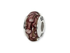 Reflections™ Sterling Silver White/Purple Hand-blown Glass Bead / Charm