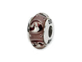 Reflections™ Sterling Silver Mauve Floral Hand-blown Glass Bead / Charm