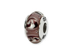 Reflections™ Sterling Silver Mauve Floral Hand-blown Glass Bead / Charm