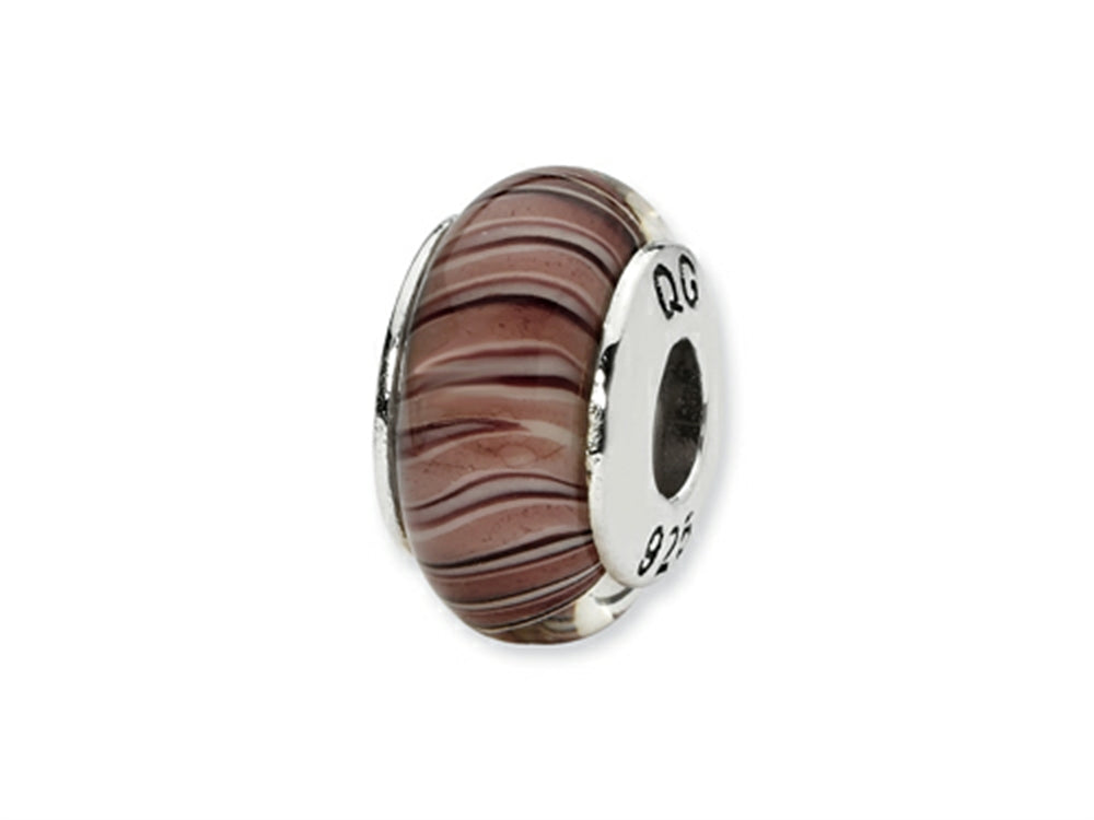 Reflections™ Sterling Silver Mauve/Purple Hand-blown Glass Bead / Charm