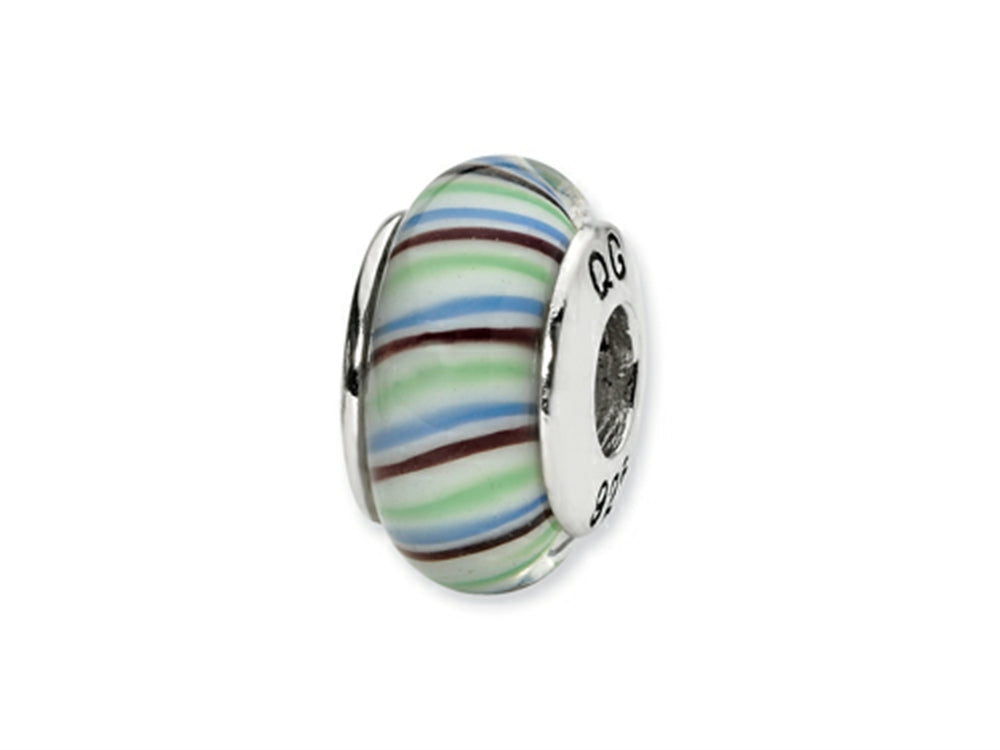 Reflections™ Sterling Silver Multi-color Hand-blown Glass Bead / Charm