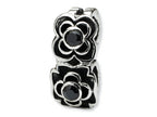 Reflections™ Sterling Silver Black CZ Connector Bead / Charm