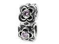 Reflections™ Sterling Silver Pink CZ Connector Bead / Charm