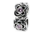 Reflections™ Sterling Silver Pink CZ Connector Bead / Charm