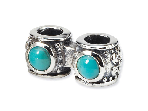 Reflections™ Sterling Silver Light Blue Color CZ Connector Bead / Charm