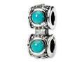 Reflections™ Sterling Silver Light Blue Color CZ Connector Bead / Charm