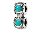 Reflections™ Sterling Silver Light Blue Color CZ Connector Bead / Charm