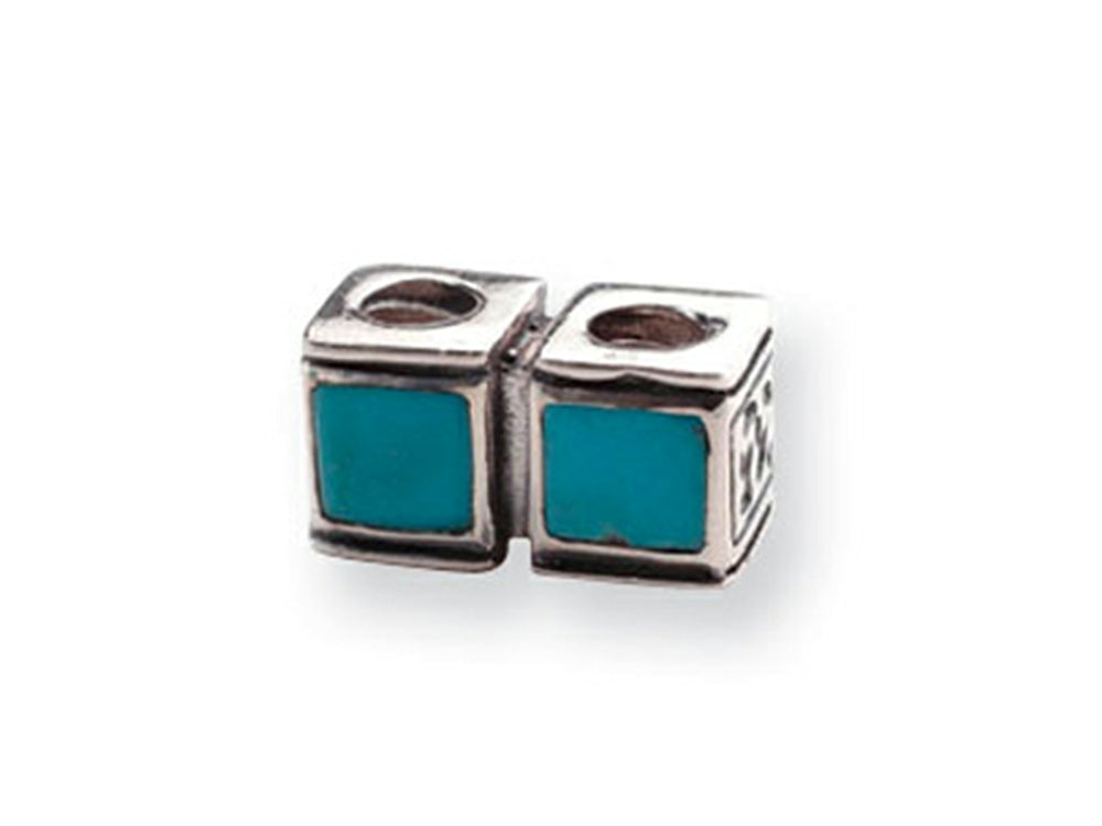 Reflections™ Sterling Silver Light Blue CZ Connector Bead / Charm