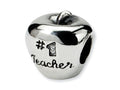 Reflections™ Sterling Silver #1 Teacher on Apple Bead / Charm