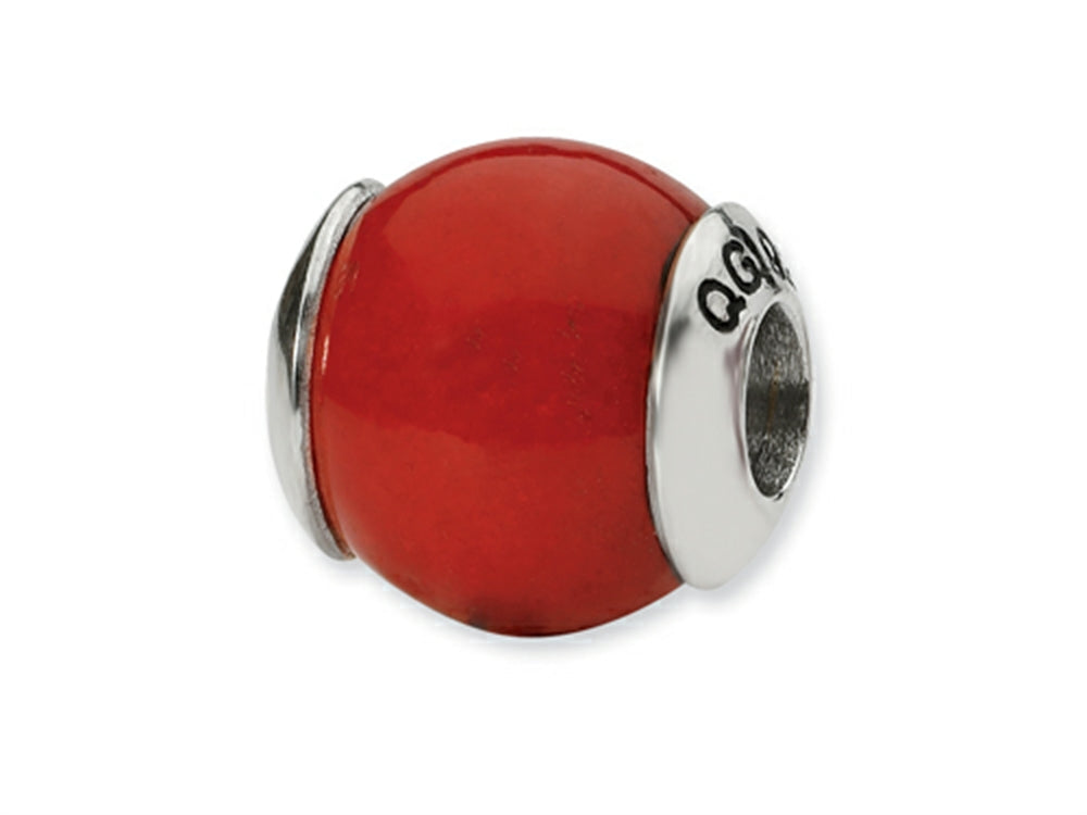 Reflections™ Sterling Silver Red Quartz Stone Bead / Charm