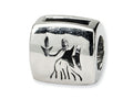 Reflections™ Sterling Silver Virgo Zodiac Antiqued Bead / Charm