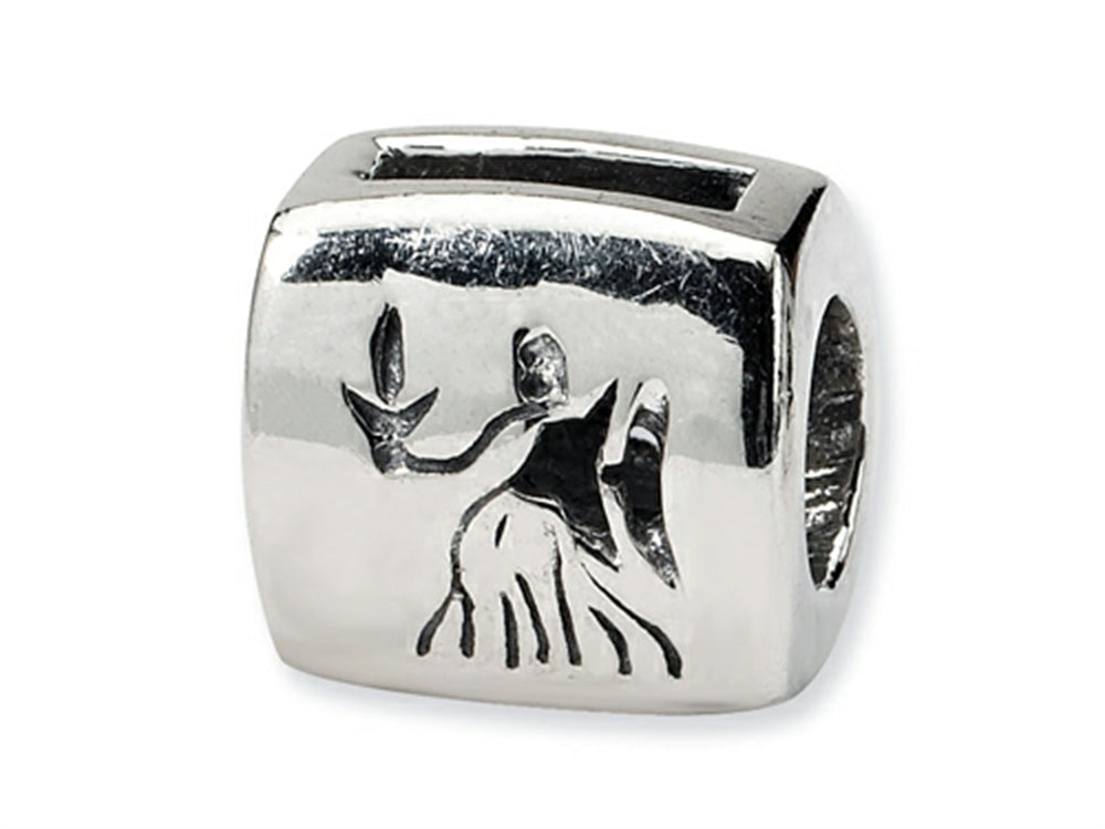 Reflections™ Sterling Silver Virgo Zodiac Antiqued Bead / Charm