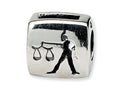 Reflections™ Sterling Silver Libra Zodiac Antiqued Bead / Charm