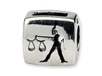 Reflections™ Sterling Silver Libra Zodiac Antiqued Bead / Charm