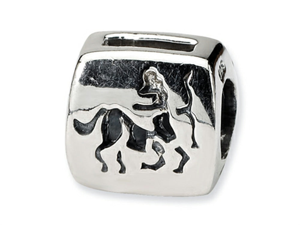 Reflections™ Sterling Silver Sagittarius Zodiac Antiqued Bead / Charm