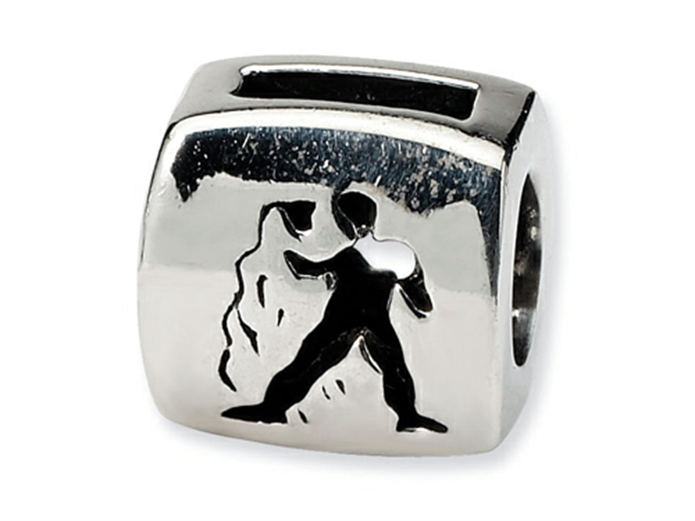 Reflections™ Sterling Silver Aquarius Zodiac Antiqued Bead / Charm