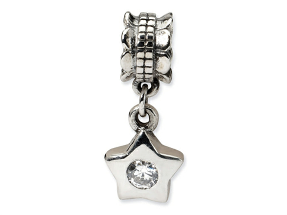 Reflections™ Sterling Silver CZ Star Dangle Bead / Charm