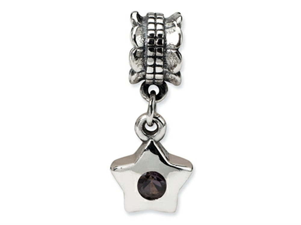 Reflections™ Sterling Silver Smokey CZ Star Dangle Bead / Charm