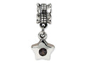 Reflections™ Sterling Silver Smokey CZ Star Dangle Bead / Charm