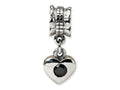 Reflections™ Sterling Silver Black CZ Heart Dangle Bead / Charm