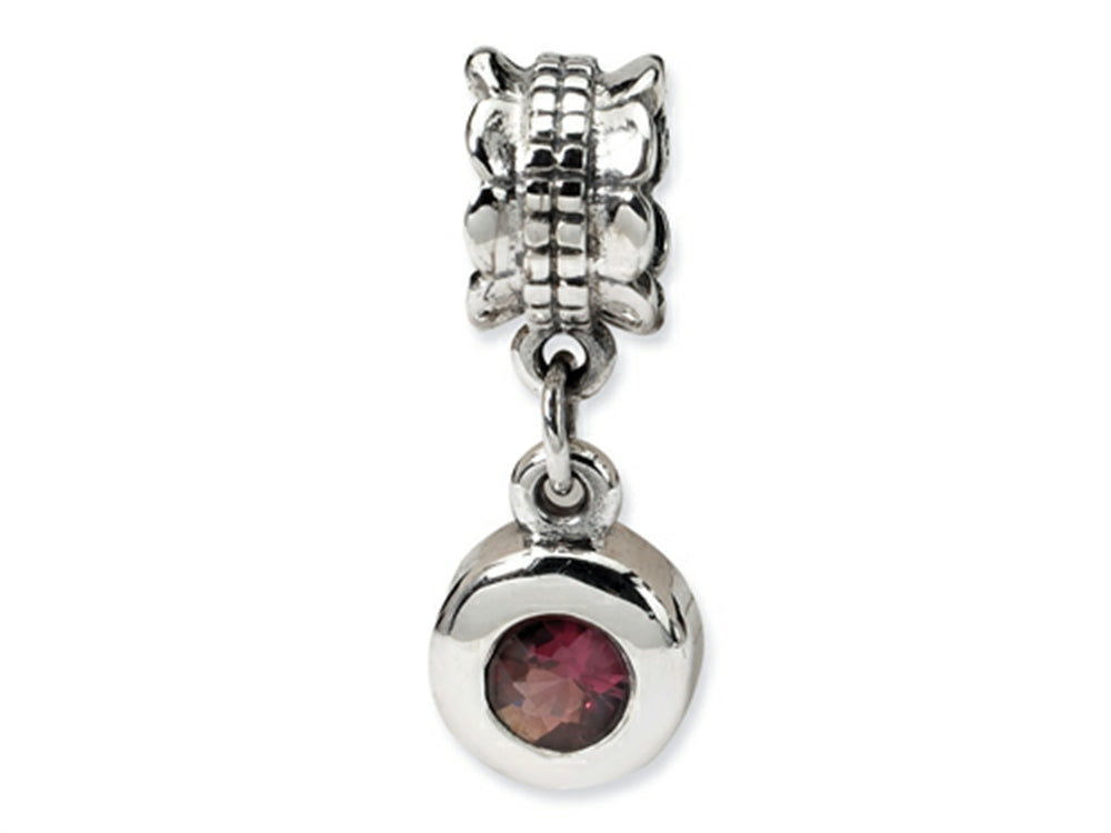 Reflections™ Sterling Silver Pink CZ Round Dangle Bead / Charm