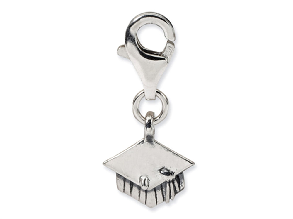 Reflections™ Sterling Silver Graduation Cap Click-on / Lobster Clasp for Bead / Charm Bracelets