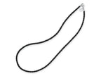 Reflections Sterling Silver Black Leather Bead Necklace 16.00 inches