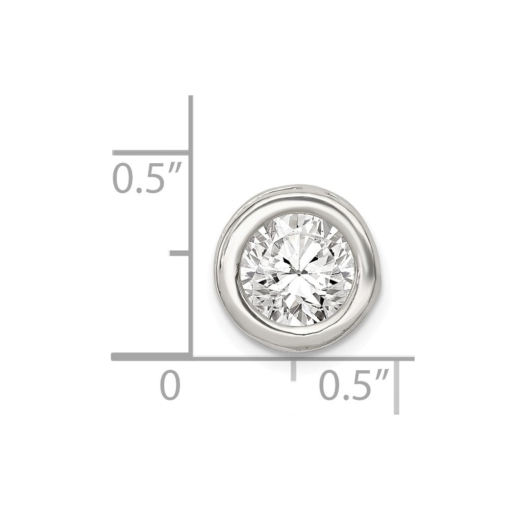 FJC Finejewelers Sterling Silver Round Cubic Zirconia Chain Slide