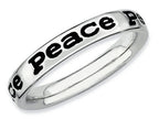 Stackable Expressions Sterling Silver Polished Enameled Peace Stackable Ring