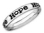 Stackable Expressions Sterling Silver Polished Enameled Hope Stackable Ring