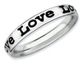 Stackable Expressions Sterling Silver Polished Enameled Love Stackable Ring