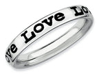 Stackable Expressions Sterling Silver Polished Enameled Love Stackable Ring