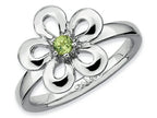 Stackable Expressions Sterling Silver Polished Peridot Flower Stackable Ring