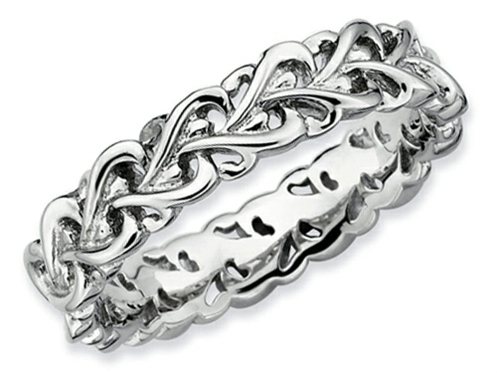Stackable Expressions Sterling Silver Polished Intertwined Heart Stackable Ring