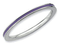 Stackable Expressions Sterling Silver Purple Enameled 1.5mm Stackable Ring