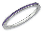 Stackable Expressions Sterling Silver Purple Enameled 1.5mm Stackable Ring