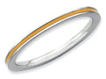 Stackable Expressions Sterling Silver Orange Enameled 1.5mm Stackable Ring