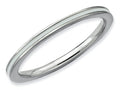 Stackable Expressions Sterling Silver White Enameled 1.5mm Stackable Ring