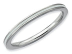 Stackable Expressions Sterling Silver White Enameled 1.5mm Stackable Ring