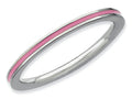 Stackable Expressions Sterling Silver Pink Enameled 1.5mm Stackable Ring
