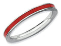 Stackable Expressions Sterling Silver Red Enameled 2.25mm Stackable Ring