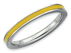 Stackable Expressions Sterling Silver Yellow Enameled 2.25mm Stackable Ring