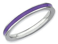 Stackable Expressions Sterling Silver Purple Enameled 2.25mm Stackable Ring