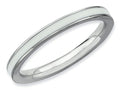 Stackable Expressions Sterling Silver White Enameled 2.25mm Stackable Ring