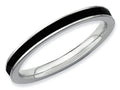 Stackable Expressions Sterling Silver Black Enameled 2.25mm Stackable Ring