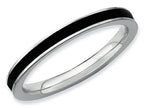 Stackable Expressions Sterling Silver Black Enameled 2.25mm Stackable Ring