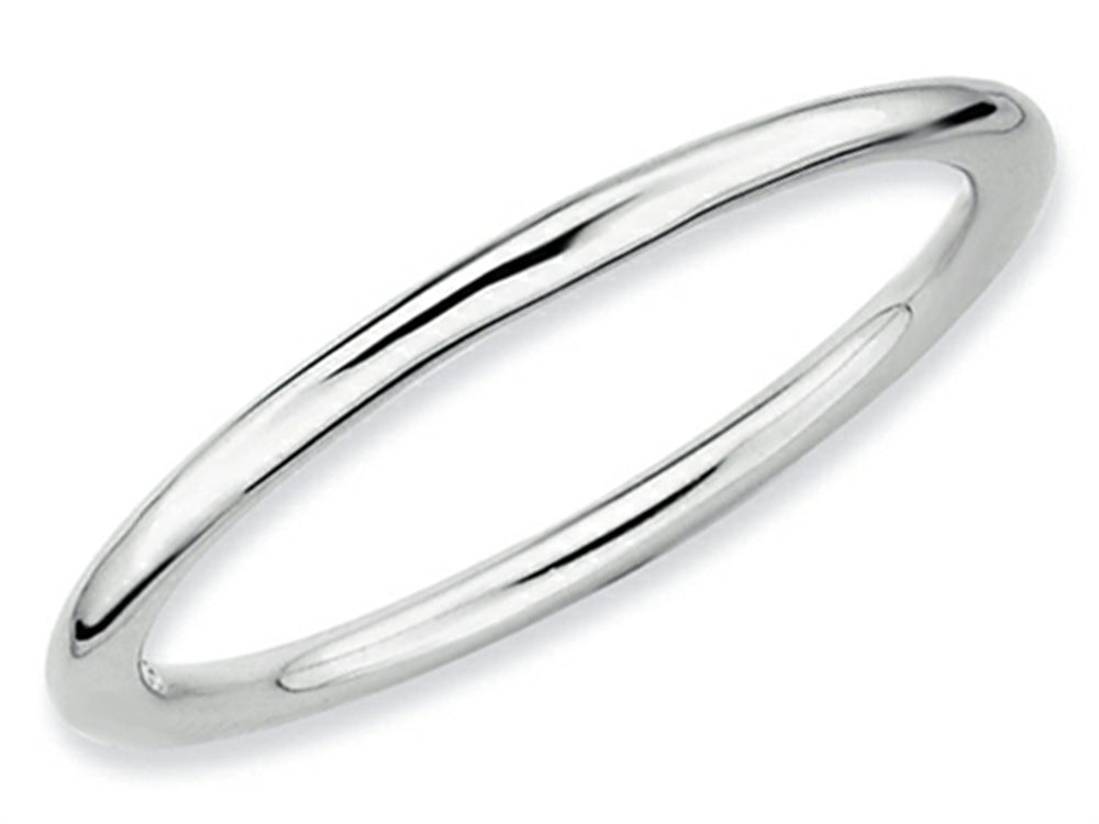 Stackable Expressions Sterling Silver Rhodium Polished Stackable Ring