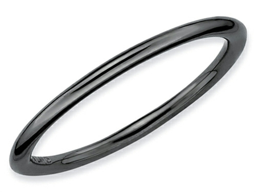 Stackable Expressions Sterling Silver Black-plated Polished Stackable Ring