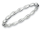 Stackable Expressions Sterling Silver Rhodium Rice Bead Stackable Ring