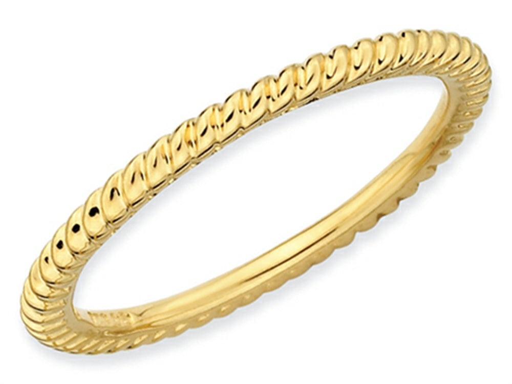 Stackable Expressions Gold Plated Sterling Silver Twisted Stackable Ring